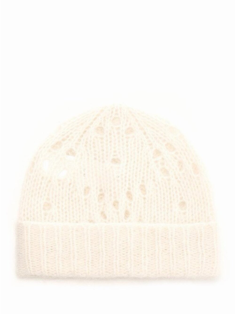 NWT CELINE WOOL ALPACA POINTELLE BEANIE OFF WHITE ONE SIZE 100% Authentic